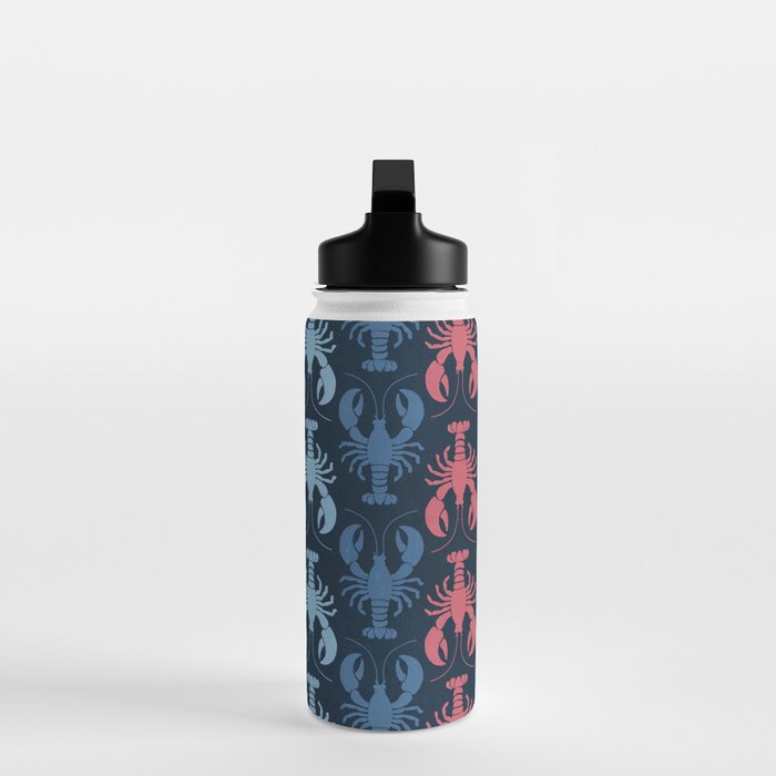 Lobster parade - navy Water Bottle Gallery Image 3