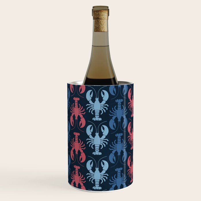 Lobster parade - navy Wine Chiller Gallery Image 1