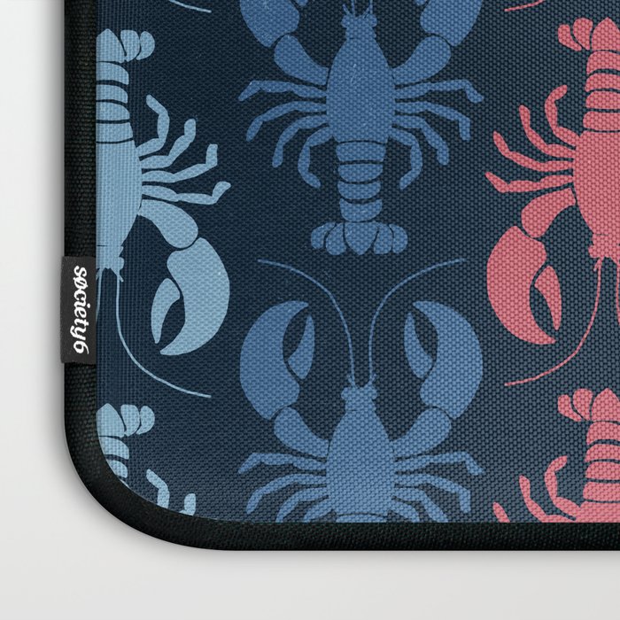 Lobster parade - navy Laptop Sleeve Gallery Image 3