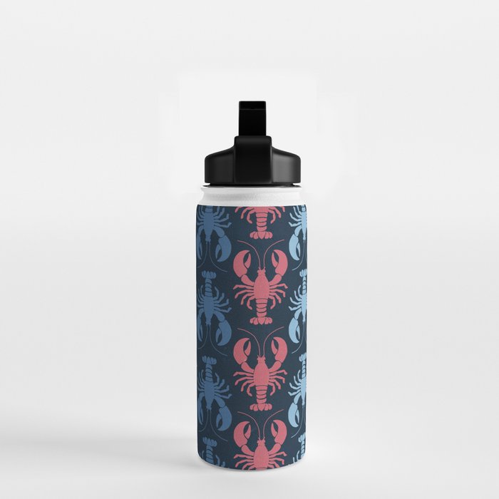 Lobster parade - navy Water Bottle Gallery Image 2