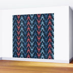 Lobster parade - navy Wall Mural Gallery Image 2