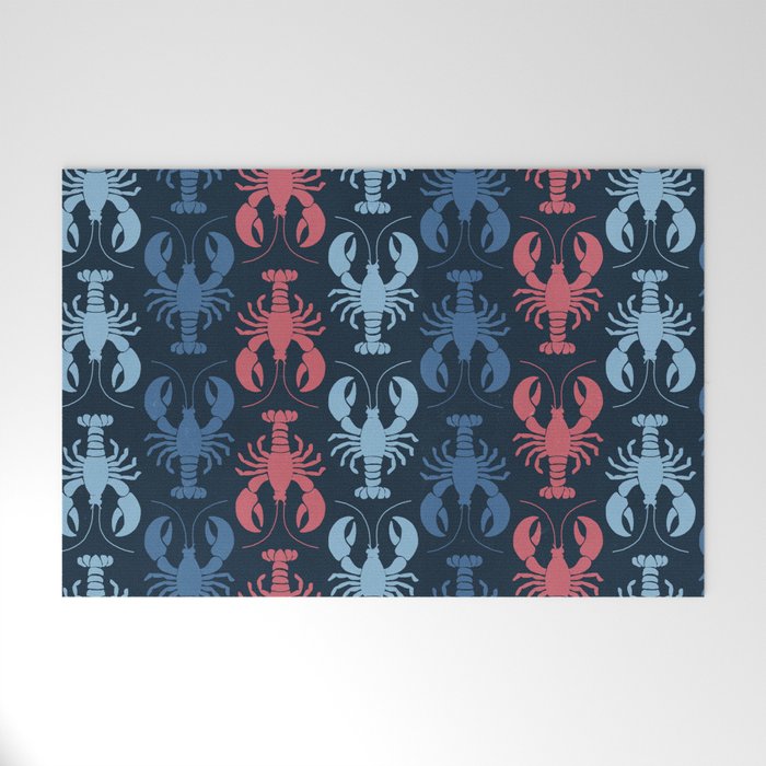 Lobster parade - navy Welcome Mat Gallery Image 1