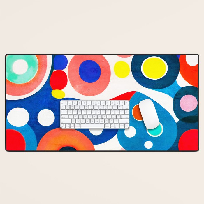 Circles: Colorful Mid Century Abstraction Desk Mat Gallery Image 1