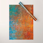 Vintage Rust, Copper and Blue Wrapping Paper Gallery Image 1