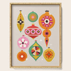 Christmas Tree Retro Ornaments Serving Tray Gallery Image 1