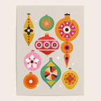Christmas Tree Retro Ornaments Poster Gallery Image 4