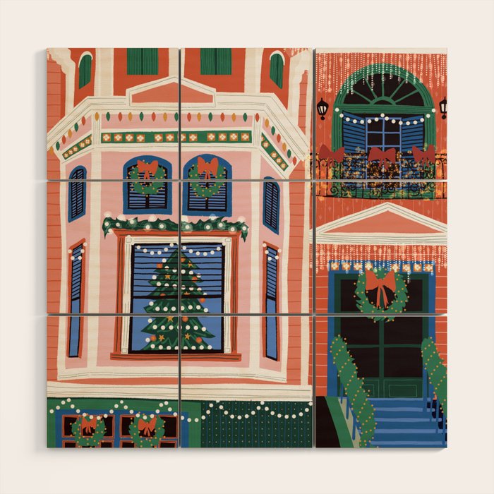 Christmas lights Wood Wall Art Gallery Image 1