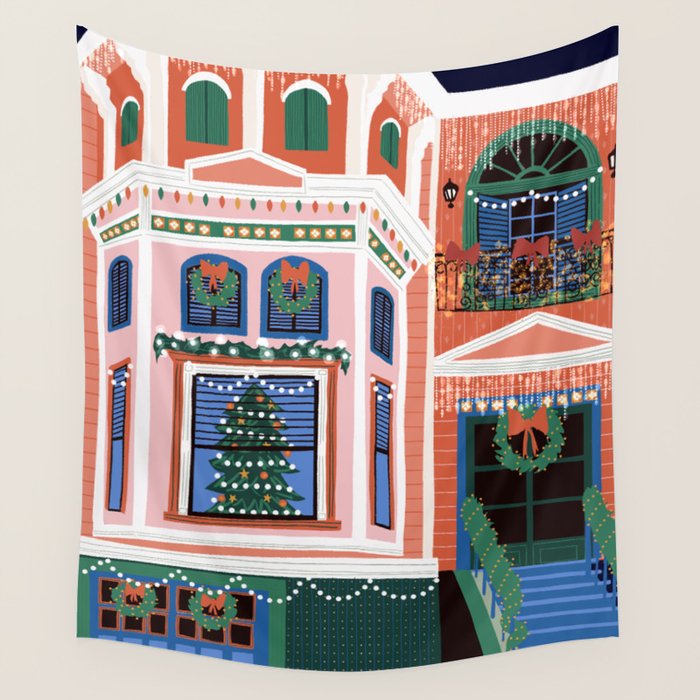 Christmas lights Wall Tapestry Gallery Image 1