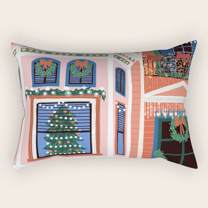 Christmas lights Rectangular Pillow Gallery Image 2