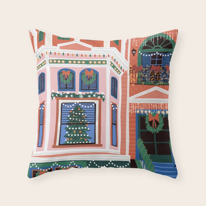 Christmas lights Throw Pillow Gallery Image 1