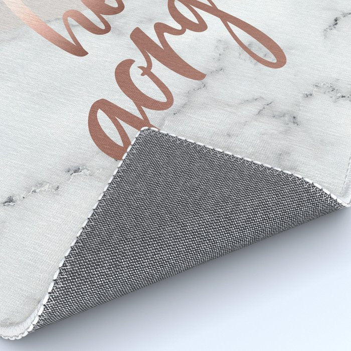 Hello Gorgeous, Rose Gold, Pink, Marble Rug Gallery Image 4