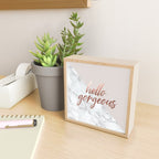 Hello Gorgeous, Rose Gold, Pink, Marble Mini Art Print Gallery Image 2
