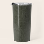 boho triangle stripes - olive green Travel Mug Gallery Image 3