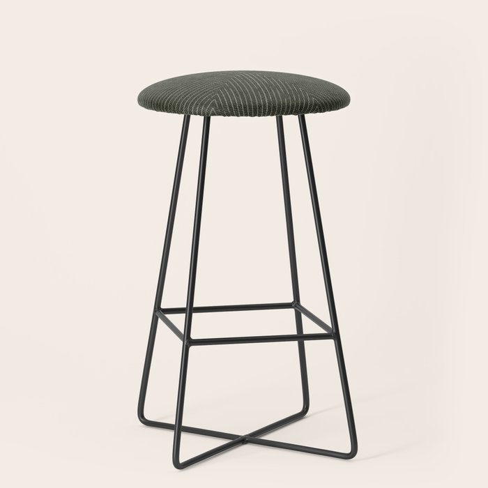 boho triangle stripes - olive green Stool Gallery Image 1