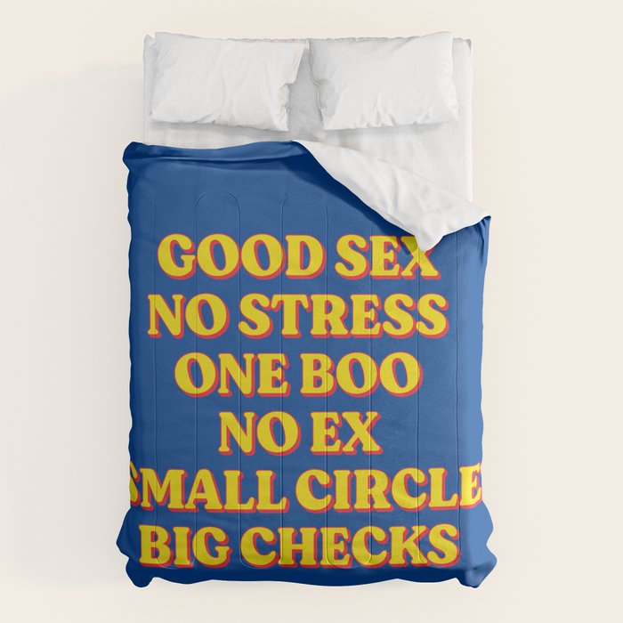 Good Sex, No Stress, One Boo, No Ex, Small Circle, Big Checks Comforter Gallery Image 1