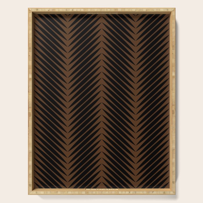 Palm Leaf Pattern - Dark Earthy Serving Tray Gallery Image 1