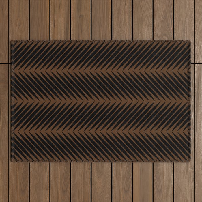 Palm Leaf Pattern - Dark Earthy Outdoor Rug Gallery Image 1