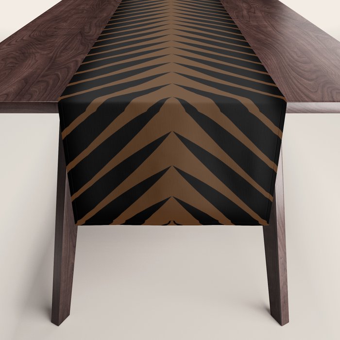 Palm Leaf Pattern - Dark Earthy Table Runner Gallery Image 1