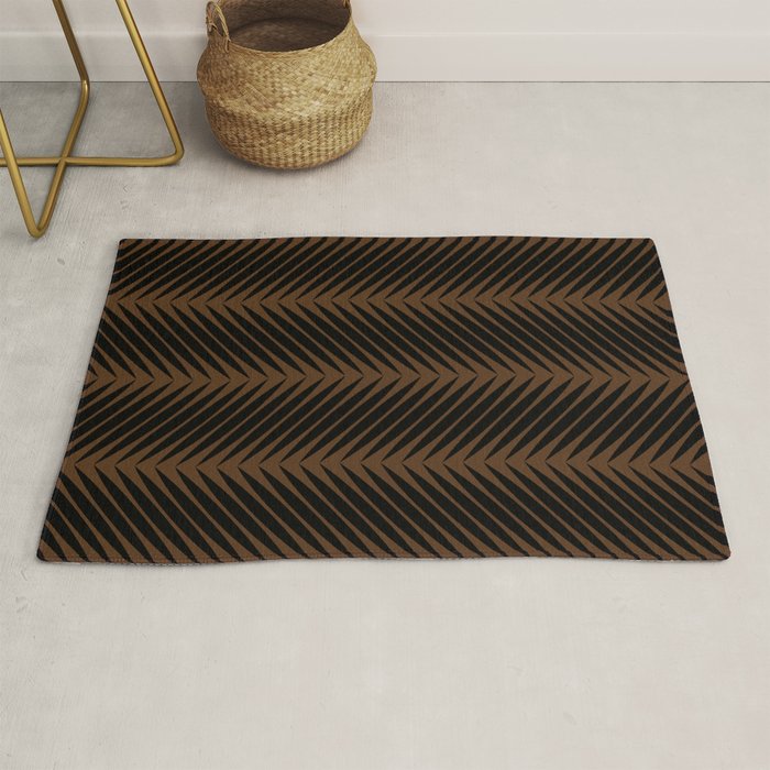Palm Leaf Pattern - Dark Earthy Rug Gallery Image 1