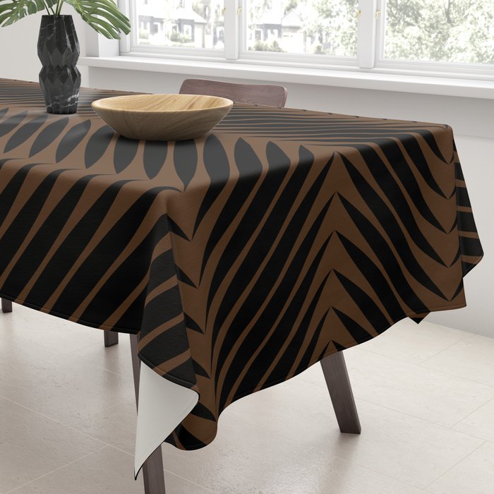 Palm Leaf Pattern - Dark Earthy Tablecloth Gallery Image 3