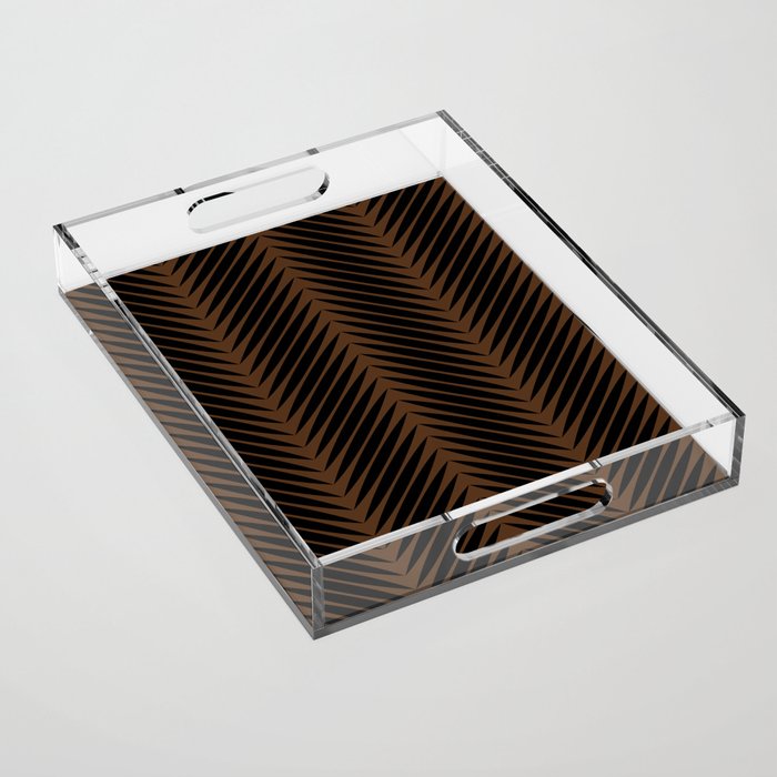 Palm Leaf Pattern - Dark Earthy Acrylic Tray Gallery Image 1