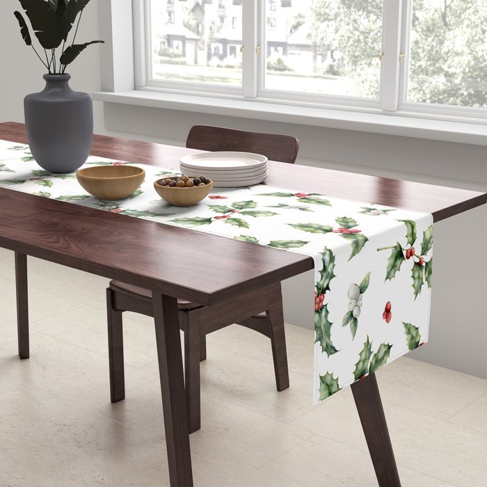 Christmas Holly Table Runner Gallery Image 2