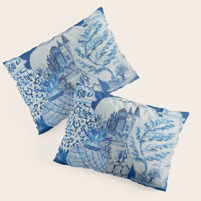 4 Four 4 Blue and White Ginger Jars  Pillow Sham Gallery Image 3