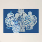 4 Four 4 Blue and White Ginger Jars  Welcome Mat Gallery Image 1