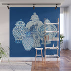 4 Four 4 Blue and White Ginger Jars  Wall Mural Gallery Image 1