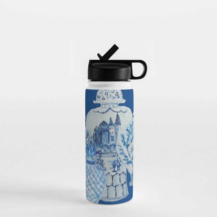 4 Four 4 Blue and White Ginger Jars  Water Bottle Gallery Image 1