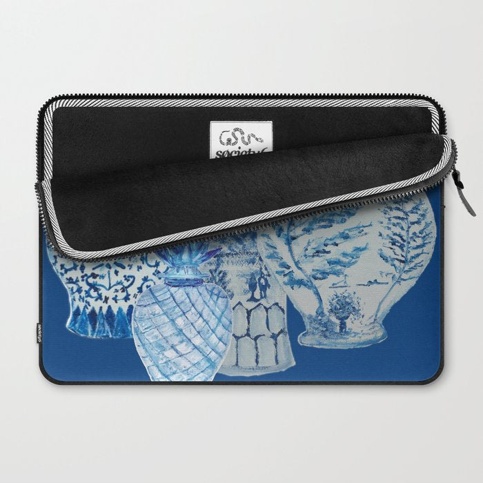 4 Four 4 Blue and White Ginger Jars  Laptop Sleeve Gallery Image 2