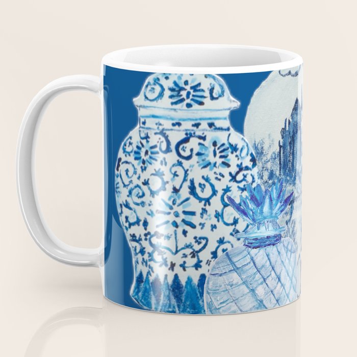 4 Four 4 Blue and White Ginger Jars  Coffee Mug Gallery Image 3