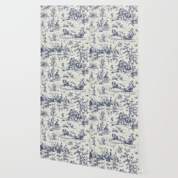 Blue Toile de Jouy Wallpaper Gallery Image 2