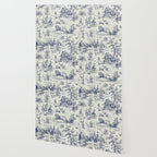 Blue Toile de Jouy Wallpaper Gallery Image 2