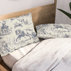 Blue Toile de Jouy Pillow Sham Gallery Image 2