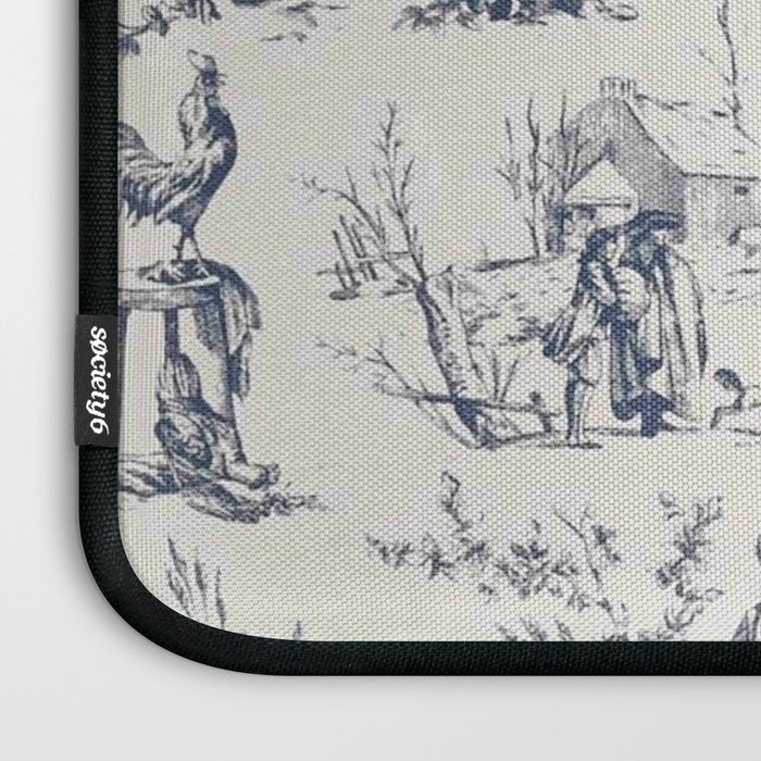 Blue Toile de Jouy Laptop Sleeve Gallery Image 3