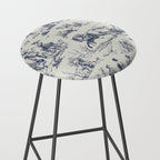Blue Toile de Jouy Stool Gallery Image 2