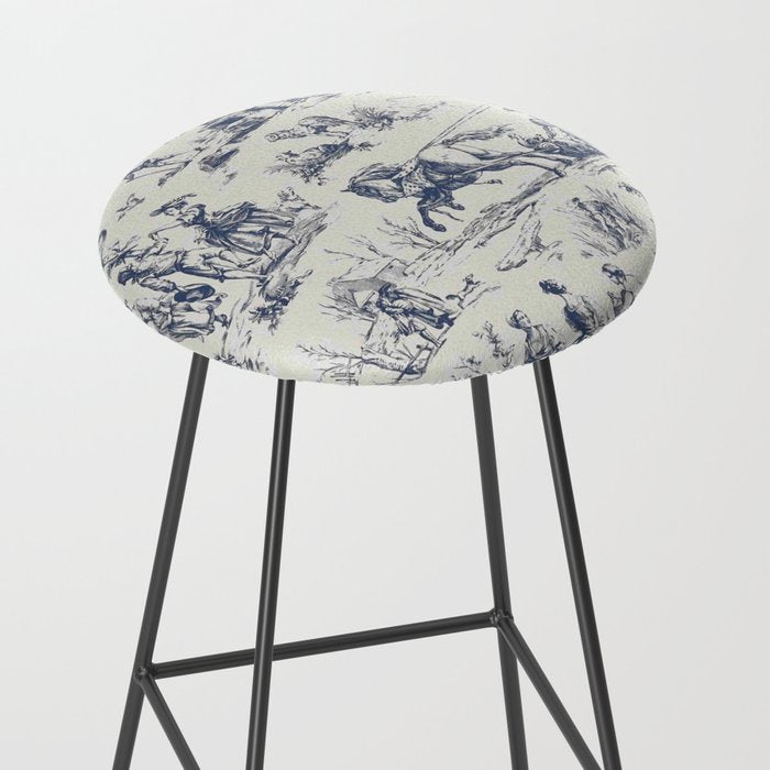 Blue Toile de Jouy Stool Gallery Image 2