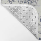 Blue Toile de Jouy Bath Mat Gallery Image 2