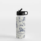 Blue Toile de Jouy Water Bottle Gallery Image 1