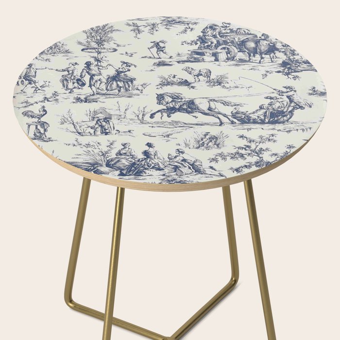 Blue Toile de Jouy Side Table Gallery Image 2