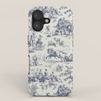 Blue Toile de Jouy iPhone Case Gallery Image 1
