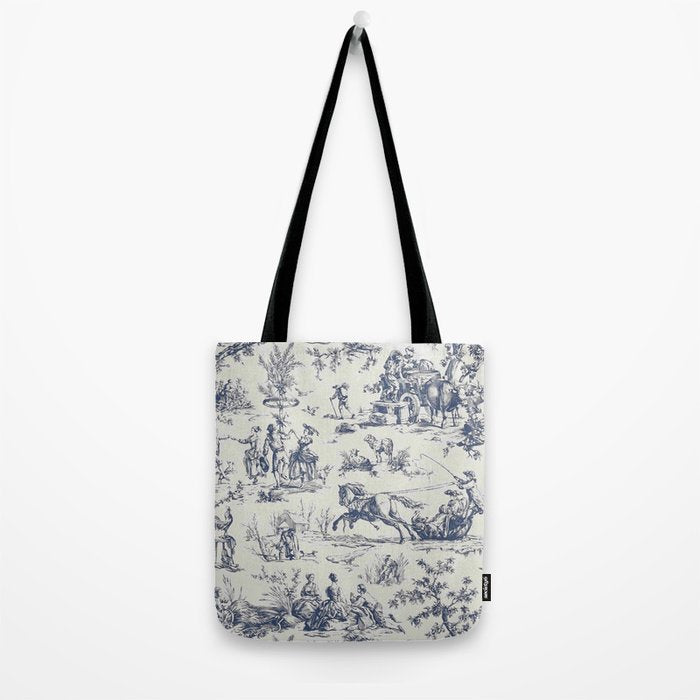 Blue Toile de Jouy Tote Bag Gallery Image 2