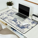 Blue Toile de Jouy Desk Mat Gallery Image 2
