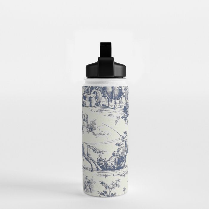 Blue Toile de Jouy Water Bottle Gallery Image 2