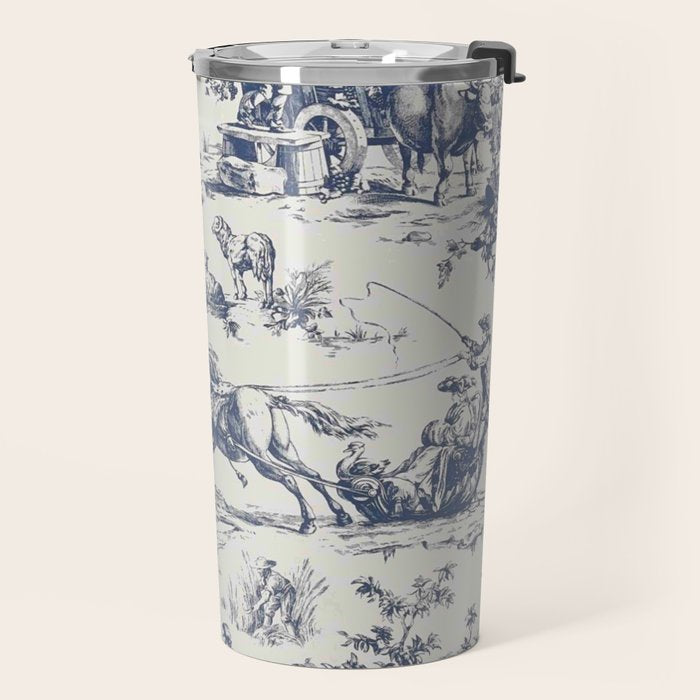 Blue Toile de Jouy Travel Mug Gallery Image 2