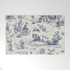 Blue Toile de Jouy Welcome Mat Gallery Image 1