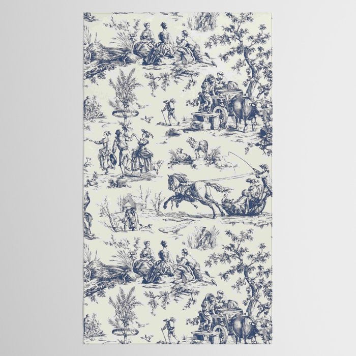 Blue Toile de Jouy Tablecloth Gallery Image 2