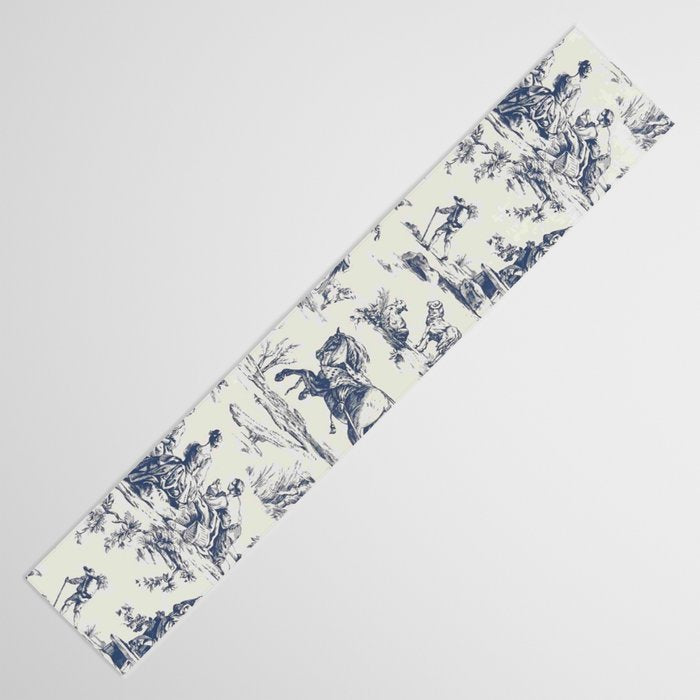 Blue Toile de Jouy Table Runner Gallery Image 3