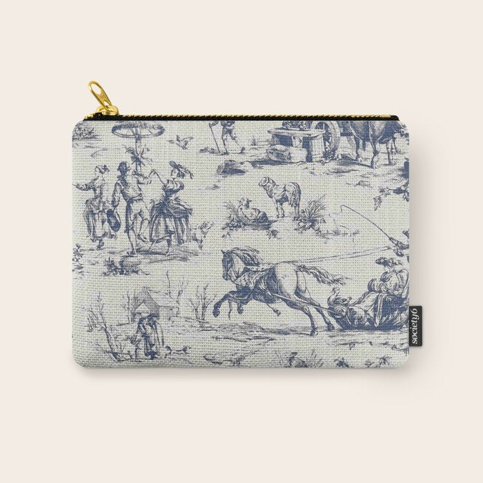 Blue Toile de Jouy Carry All Pouch Gallery Image 1